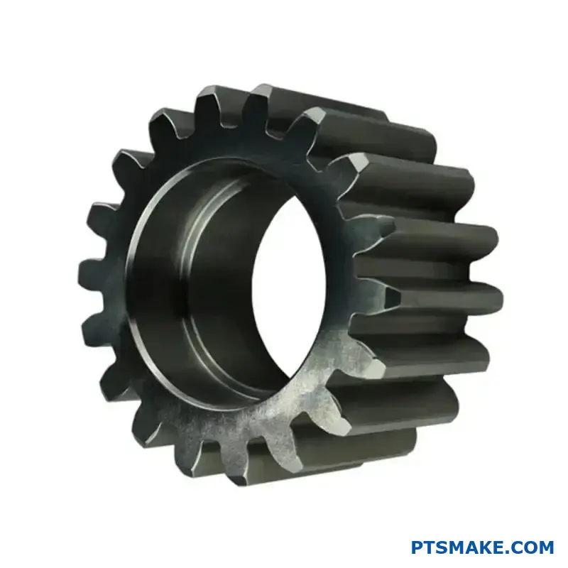 Detaljeret visning af præcisions tandhjulsfortanding, der viser geometri med indviklet kurve og design af tandafstand