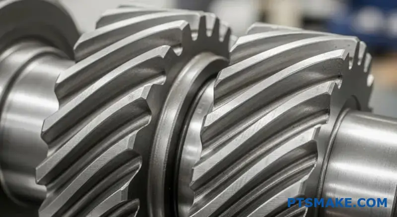 Flere spiralformede tandhjul med diagonale tandmønstre er afgørende for jævn kraftoverførsel i bilindustrien og industrien