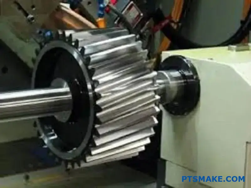 Precision helical gears showcasing different manufacturing methods and spiral gear design variations on workshop surface