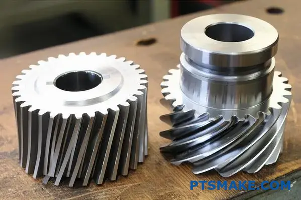 مقارنة بين التشكيلات الجانبية لأسنان التروس القياسية والمعدلة التي توضح الأشكال الهندسية المختلفة للأسنان ومواصفات التصنيع