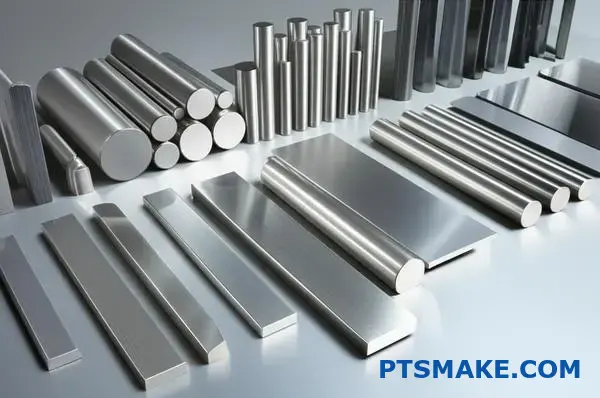 Various titanium alloy grades and samples displayed on laboratory surface showing different material properties and finishes