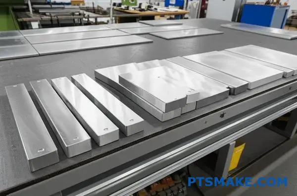 Various titanium metal samples displaying different grade characteristics for machinability assessment and titanium alloy comparison