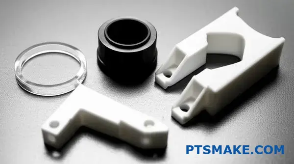 مكونات بلاستيك PEEK المختلفة التي تعرض مواد بلاستيكية غير مملوءة ومواد محملة ومقواة ومواد من الدرجة المتخصصة للتطبيقات الهندسية المتقدمة