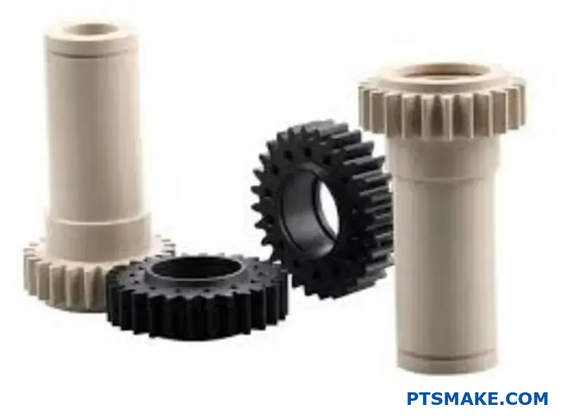 ترس PEEK المشغول آلياً بدقة متناهية يُظهر هيكل الأسنان التفصيلي لتطبيقات معالجة البوليمر المتقدمة