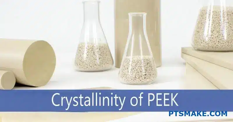 عينات من نظرة خاطفة شبه بلورية وغير متبلورة من PEEK تعرض خصائص مواد مختلفة لتطبيقات الآلات الدقيقة