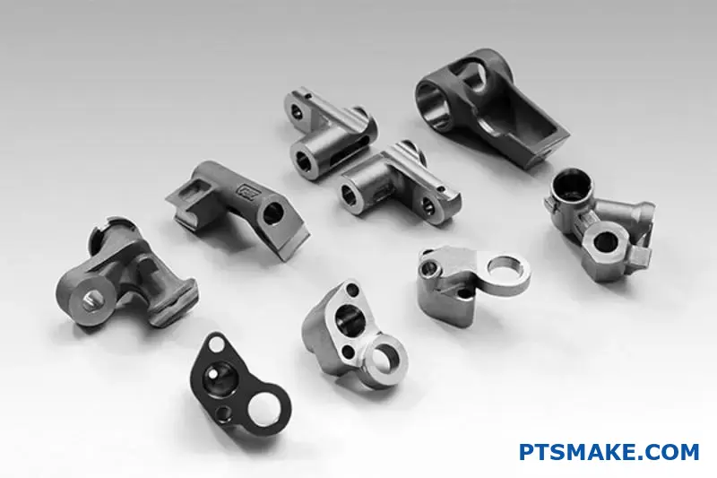 مكونات الصب الاستثماري عالية الدقة من الفولاذ المقاوم للصدأ التي تعرض دقة الأبعاد والتشطيب السطحي السلس على طاولة العمل