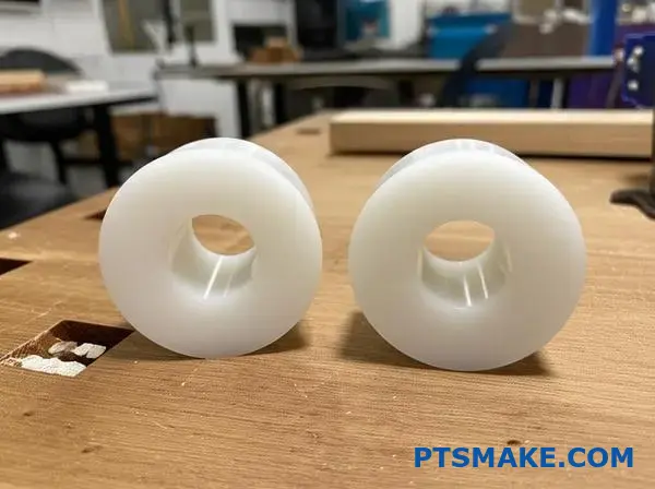 High-performance UHMWPE material bushings showcasing superior polymer engineering for industrial applications