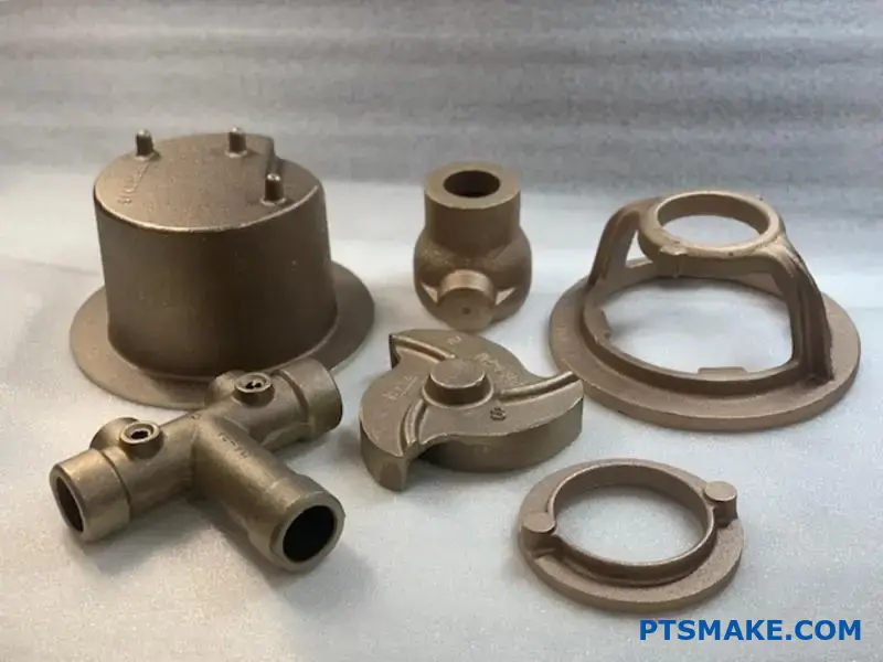 Various Brass Machined Parts Including Fittings and Flanges