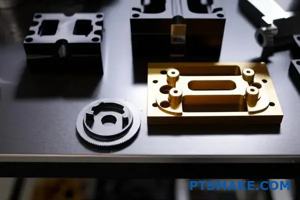 Various precision molded and cast metal components showcasing design conversion between manufacturing processes