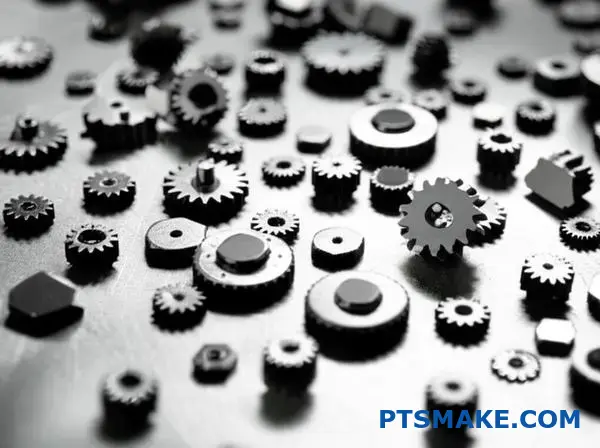 Precision micro-scale metallic parts showcasing metal injection molding capabilities for miniature component manufacturing