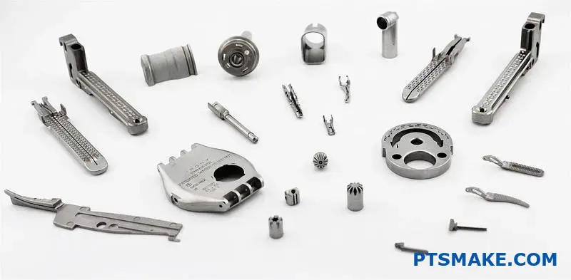 Fine metal powder mixed with polymer binder creating feedstock for injection molding manufacturing process