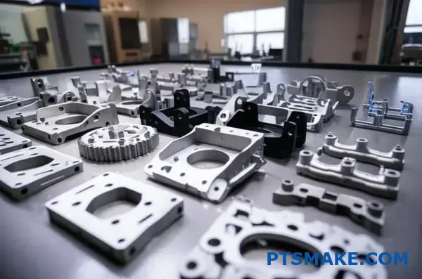Various metal injection molded automotive parts displaying different complexity levels for precision manufacturing services