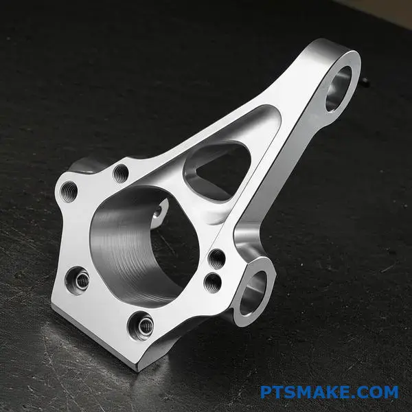 Precision forged aluminum aerospace bracket showing superior strength and lightweight design characteristics