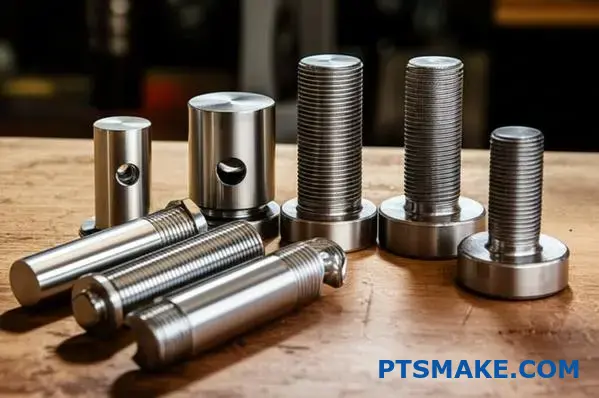 Olika metallstänger och -bultar med olika materialegenskaper som är nödvändiga för kallformning och metallformning