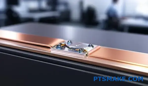 Zbliżenie uszkodzonej spoiny zakładki akumulatora pokazujące wady połączenia do analizy zgrzewania ultradźwiękowego