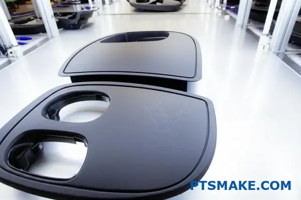 Plastkomponenter till bilar som uppvisar kosmetiska defekter under kvalitetskontrollprocessen för ultraljudssvetsning