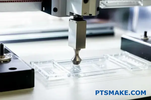 Industriell ultraljudssvetsutrustning för plast som exakt sammanfogar tunna elektroniska husdelar på tillverkningsarbetsbänken