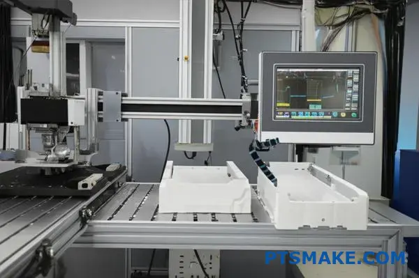 Zaawansowany sprzęt do zgrzewania ultradźwiękowego wykonujący precyzyjne łączenie ultradźwiękowe elementów z tworzyw sztucznych z wyświetlaczem monitorującym w czasie rzeczywistym