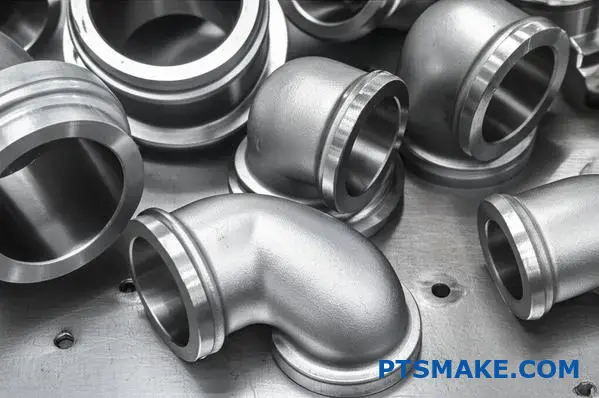Różne kute złączki ze stali nierdzewnej o różnych wartościach ciśnienia i grubościach ścianek na powierzchni przemysłowej