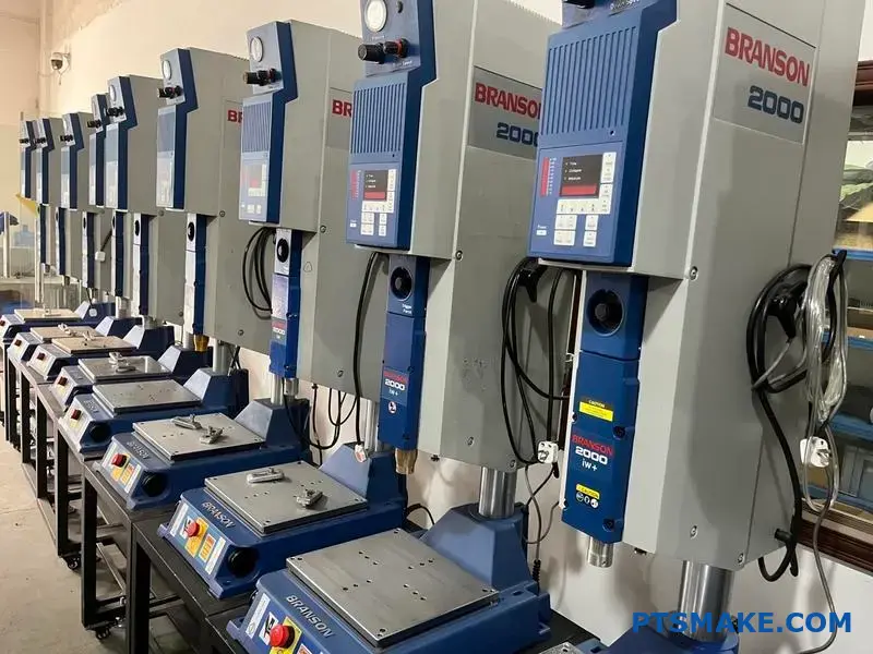 Row of Branson 2000 Welding Machines in a Factory