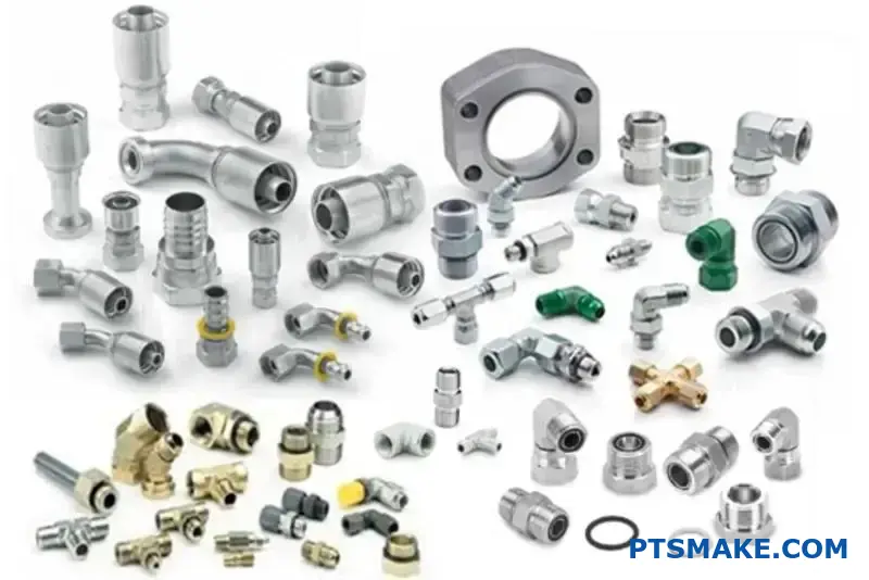 Assorted Precision Fittings and Components for Manufacturing