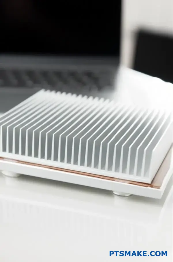 Dissipador térmico em alumínio prateado com aletas de arrefecimento com nervuras para gestão da temperatura dos componentes electrónicos