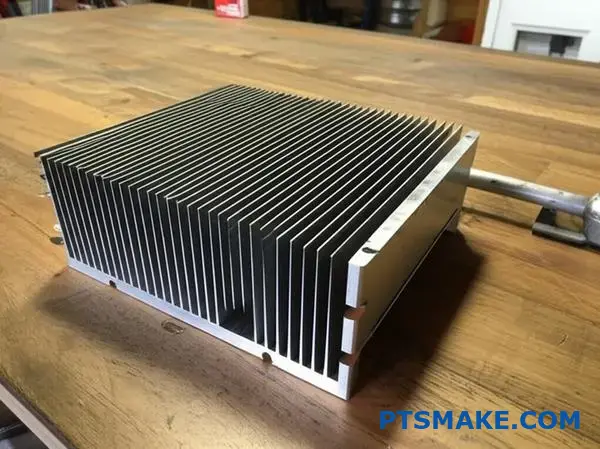 Dissipador de calor industrial em alumínio com alhetas paralelas concebido para a gestão térmica de aplicações LED de alta potência