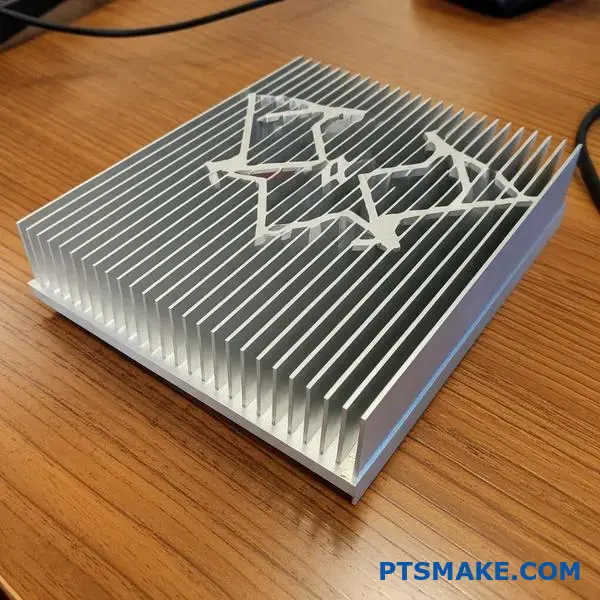 Dispositivo moderno de gestão térmica com alhetas de arrefecimento complexas que apresentam uma tecnologia inovadora de dissipação de calor