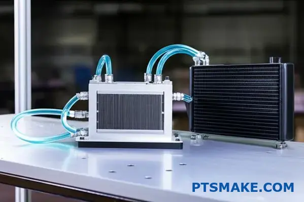高性能放熱のためのアルミニウム製熱管理コンポーネントと冷却チューブを採用した先進の液冷システム