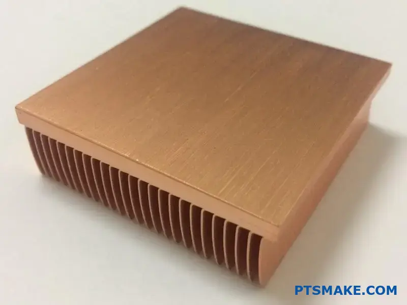 Square Copper Heat Sink With Fins For Cooling