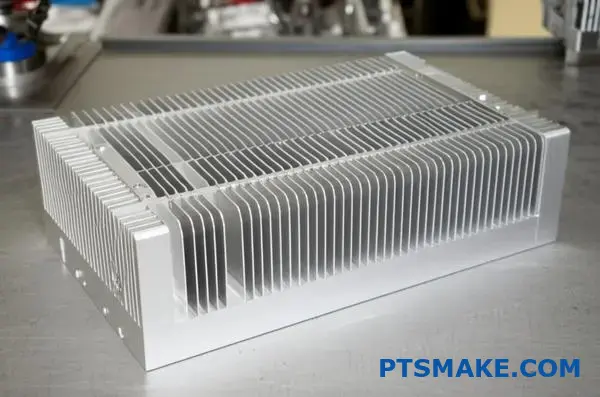 Kylfläns av aluminium med precisionskylfläns som visar dimensionella begränsningar i tillverkningsprocessen för skiving