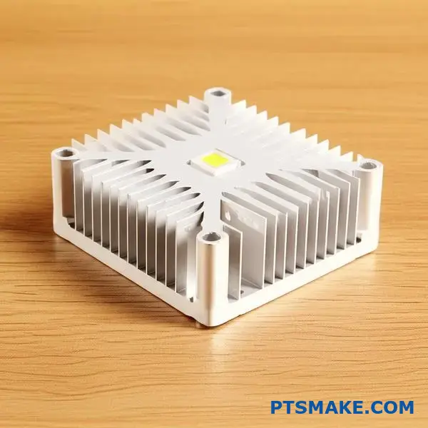 Hliníkový chladič LED s chladiacimi rebrami na tepelný manažment a odvod tepla v osvetľovacích aplikáciách
