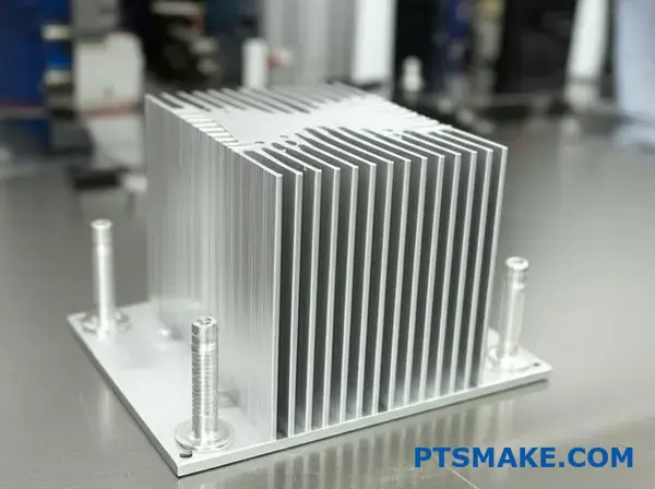 Strieborný hliníkový chladič LED s vertikálnymi chladiacimi rebrami pre aplikácie tepelného manažmentu