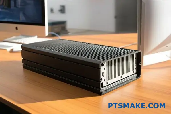 Profesionálna elektronická skriňa s integrovanými komponentmi tepelného manažmentu a pasívnymi chladiacimi prvkami na optimálny odvod tepla