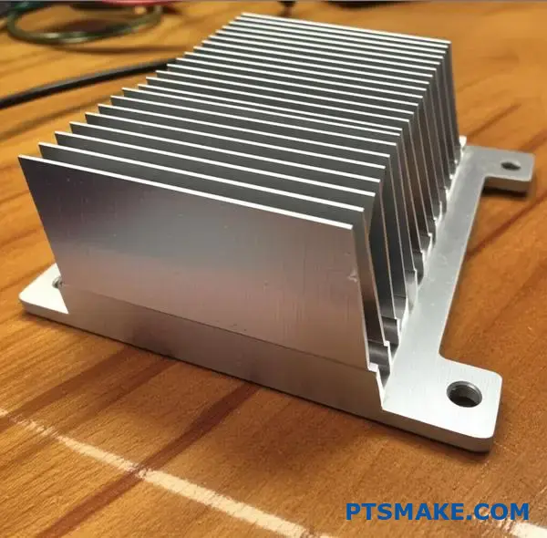 Hliníkový chladič s hrubou základnou doskou, ktorý ukazuje dizajn rozptylu tepla pre elektronické chladiace aplikácie