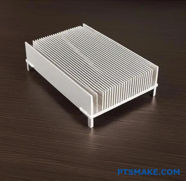 Strieborný hliníkový pasívny chladič s vertikálnym rebrovaním pre aplikácie tepelného manažmentu
