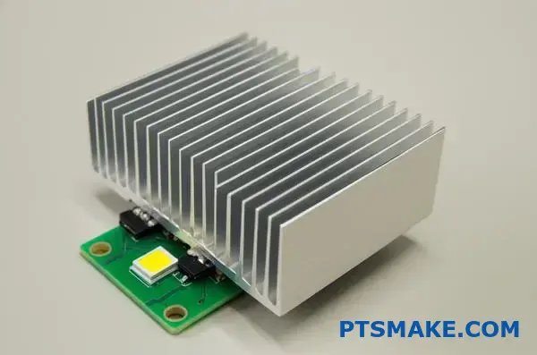 Aluminum heat sink component for thermal management of high-power LED lighting systems