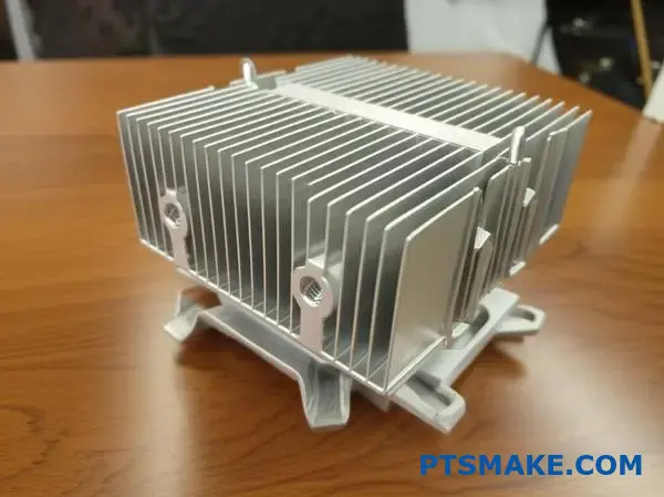 مبدد حرارة صناعي من الألومنيوم مزود بزعانف تبريد متعددة يعرض تصميم إدارة حرارية لتطبيقات التبريد الإلكتروني