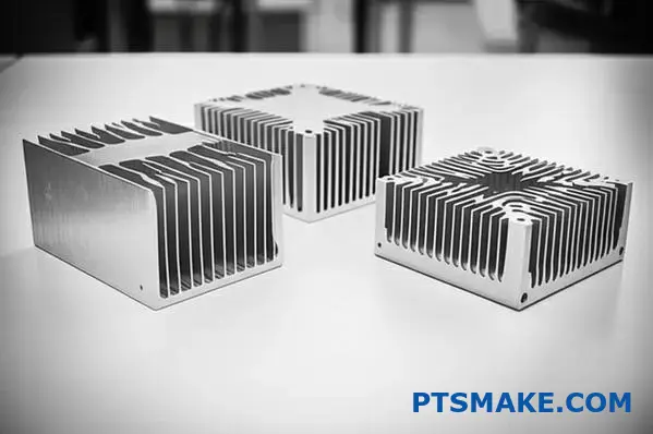 Aluminum forged heat sink components with various fin designs for thermal management applications