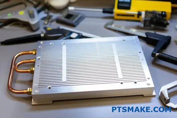 Advanced liquid cooling cold plate system with thermal management components for reliability testing validation