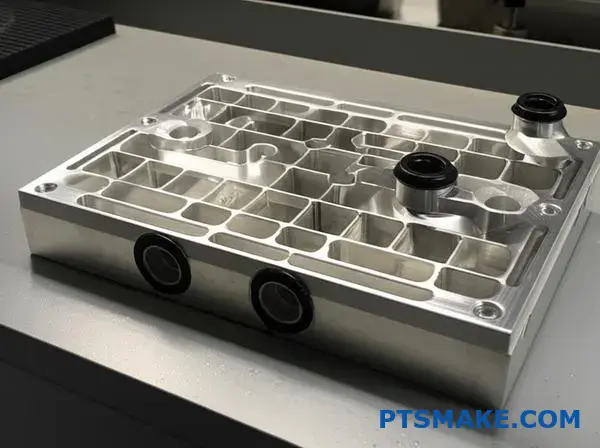 Aluminum liquid cooling cold plate with O-ring seals and fittings for thermal management applications