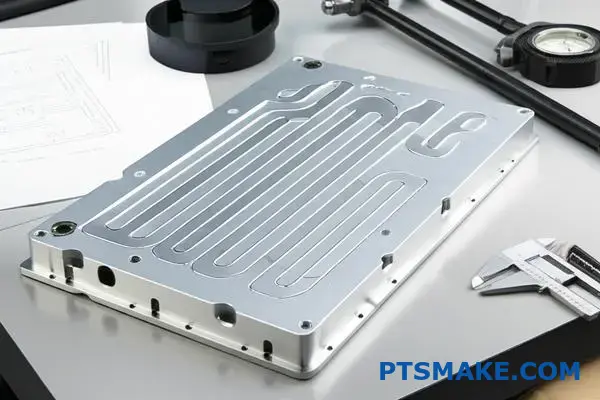 Высокопроизводительная охлаждающая пластина, демонстрирующая конфигурацию внутренних каналов для систем терморегулирования