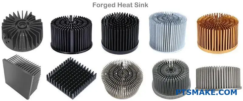 Assorted Forged Heat Sinks in Different Shapes and Sizes
