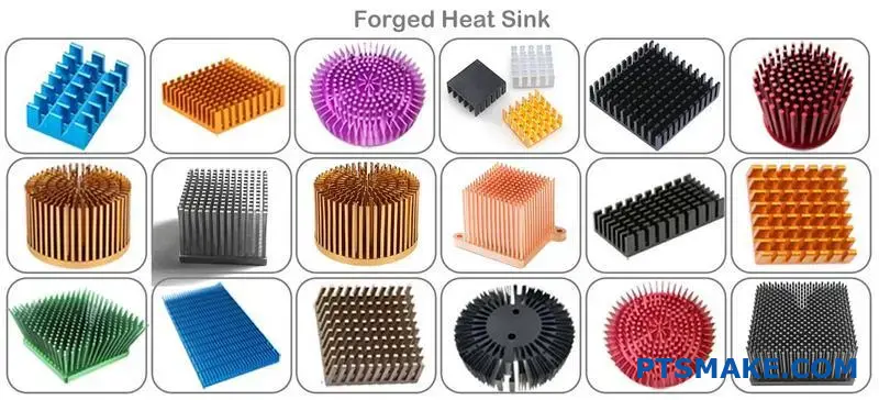 High-performance copper thermal cooling component with precision engineered fins for heat dissipation applications