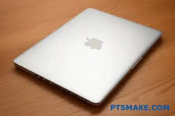 Premium laptop featuring transparent anodized aluminum finish displaying natural metallic sheen and protective coating