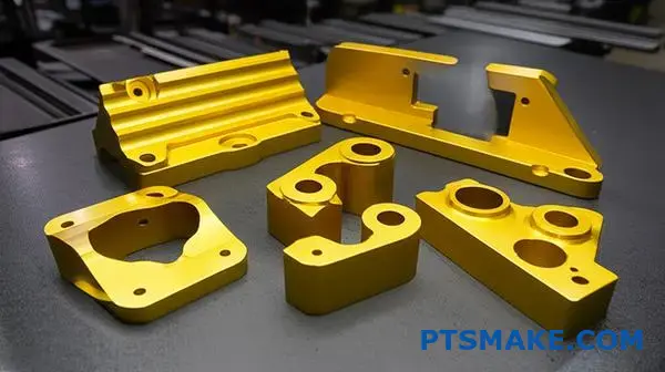 مكونات من الألومنيوم المطلي باللون الذهبي الفاخر مع تشطيب شمبانيا موحد على السطح الصناعي