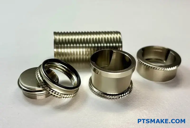 حافظة هاتف ذكية من الألومنيوم المطلي بالبرونز الذهبي الفاخر مع لمسة نهائية معدنية أنيقة بلون الشمبانيا على سطح خشبي