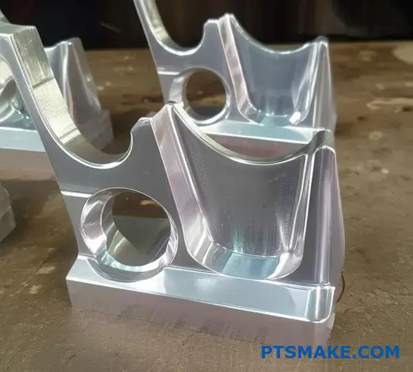 Сложные металлические кронштейны для аэрокосмической промышленности с равномерным покрытием из химического никеля, отлично покрывающим сложные геометрические формы и углубленные поверхности.