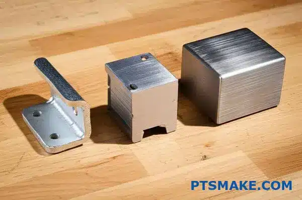 Different metal components requiring specialized powder coating pretreatment processes for optimal surface finishing results