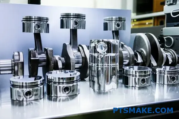 Automotive engine parts with hard chrome plating finish showcasing enhanced durability and corrosion resistance for manufacturing applications